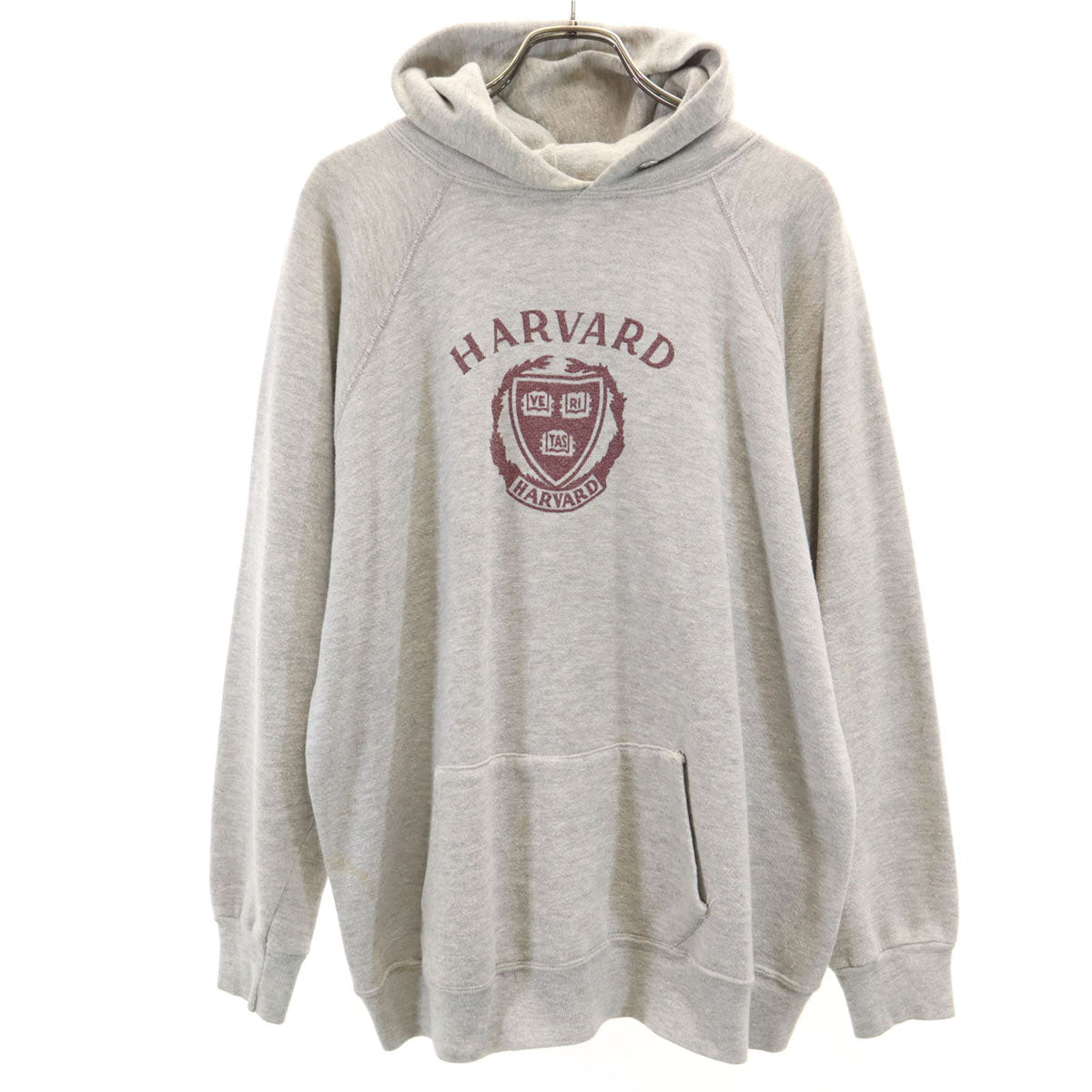 Champion 70s 80s USA Harvard Long Sleeve Hoodie Gray Size XL