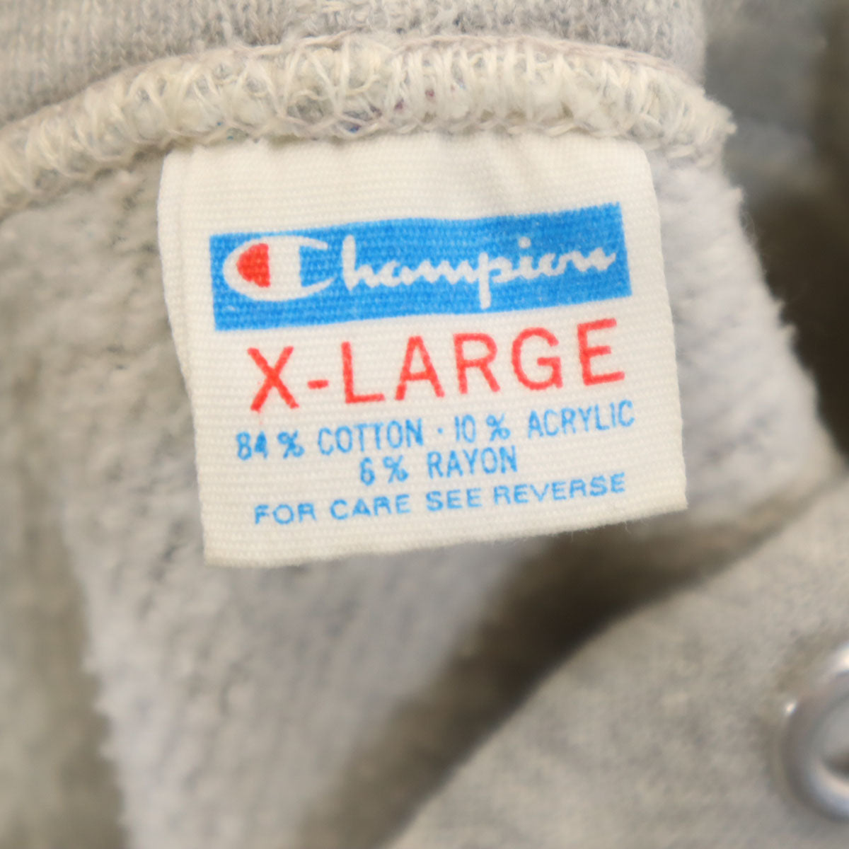 Champion 70s 80s USA Harvard Long Sleeve Hoodie Gray Size XL
