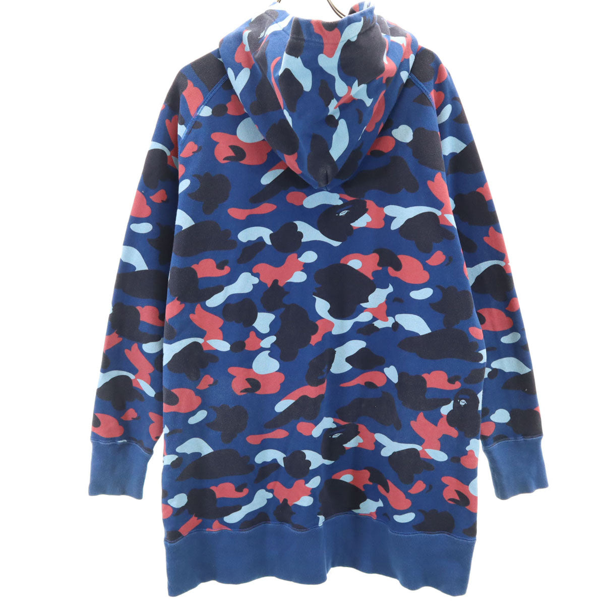 Bape A BATHING APE Camo Long Sleeve Zip Hoodie Blue Size S