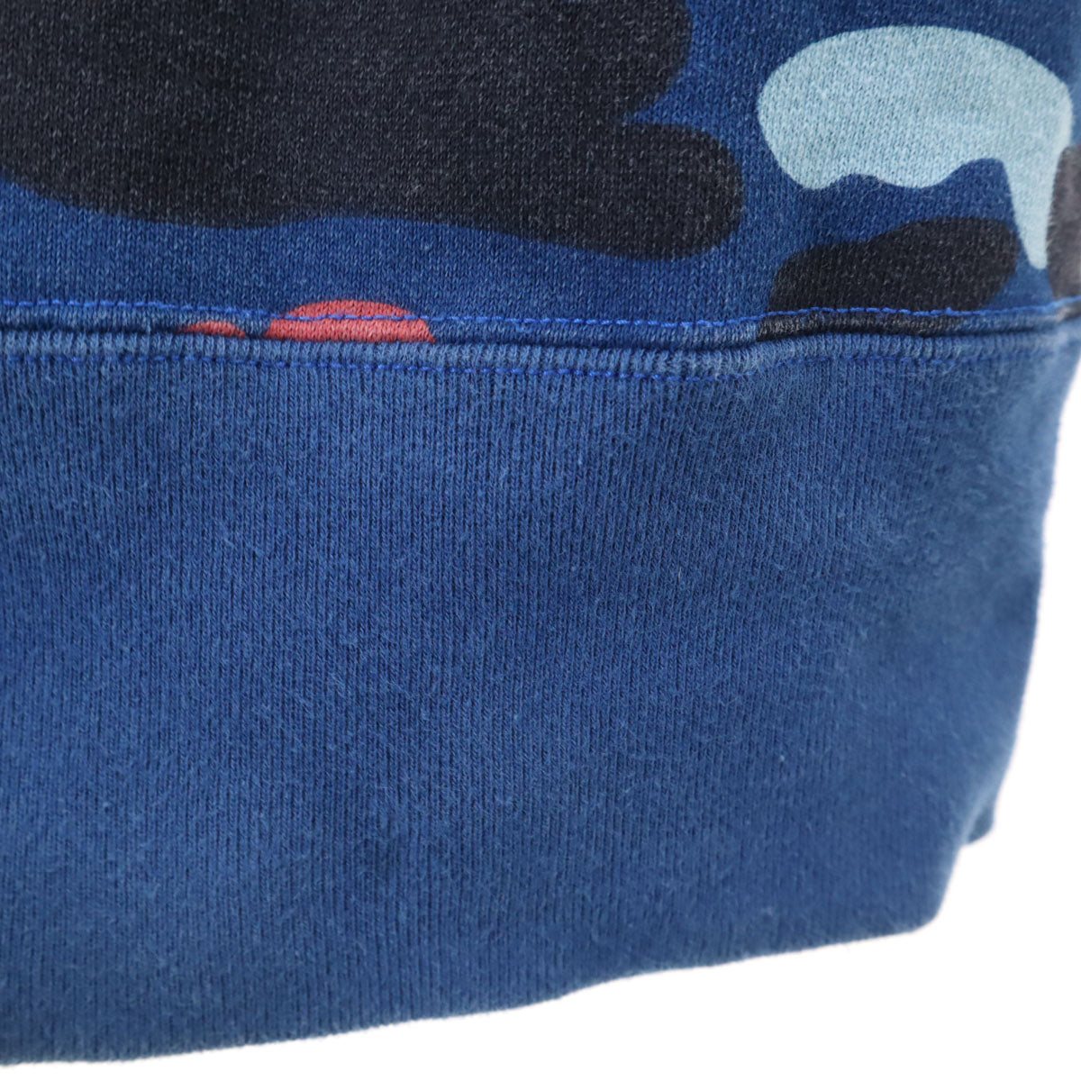 Bape A BATHING APE Camo Long Sleeve Zip Hoodie Blue Size S