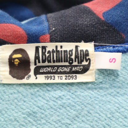 Bape A BATHING APE Camo Long Sleeve Zip Hoodie Blue Size S