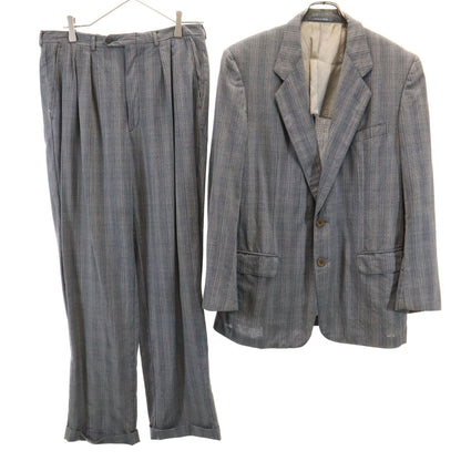 SAINT LAURENT 70s/80s Rive Gauche Check Suit Gray Size 50