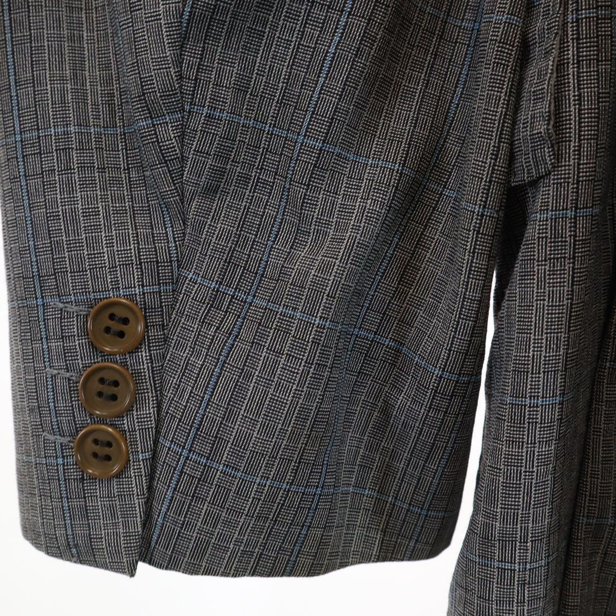 SAINT LAURENT 70s/80s Rive Gauche Check Suit Gray Size 50