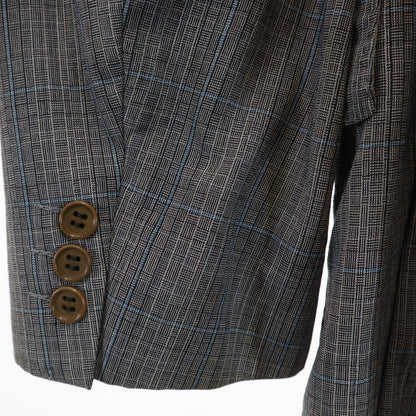 SAINT LAURENT 70s/80s Rive Gauche Check Suit Gray Size 50