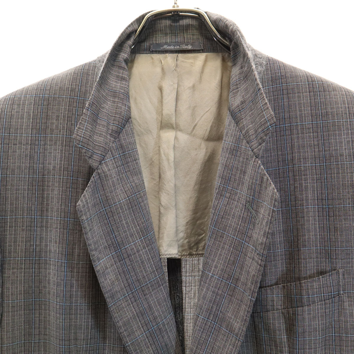 SAINT LAURENT 70s/80s Rive Gauche Check Suit Gray Size 50