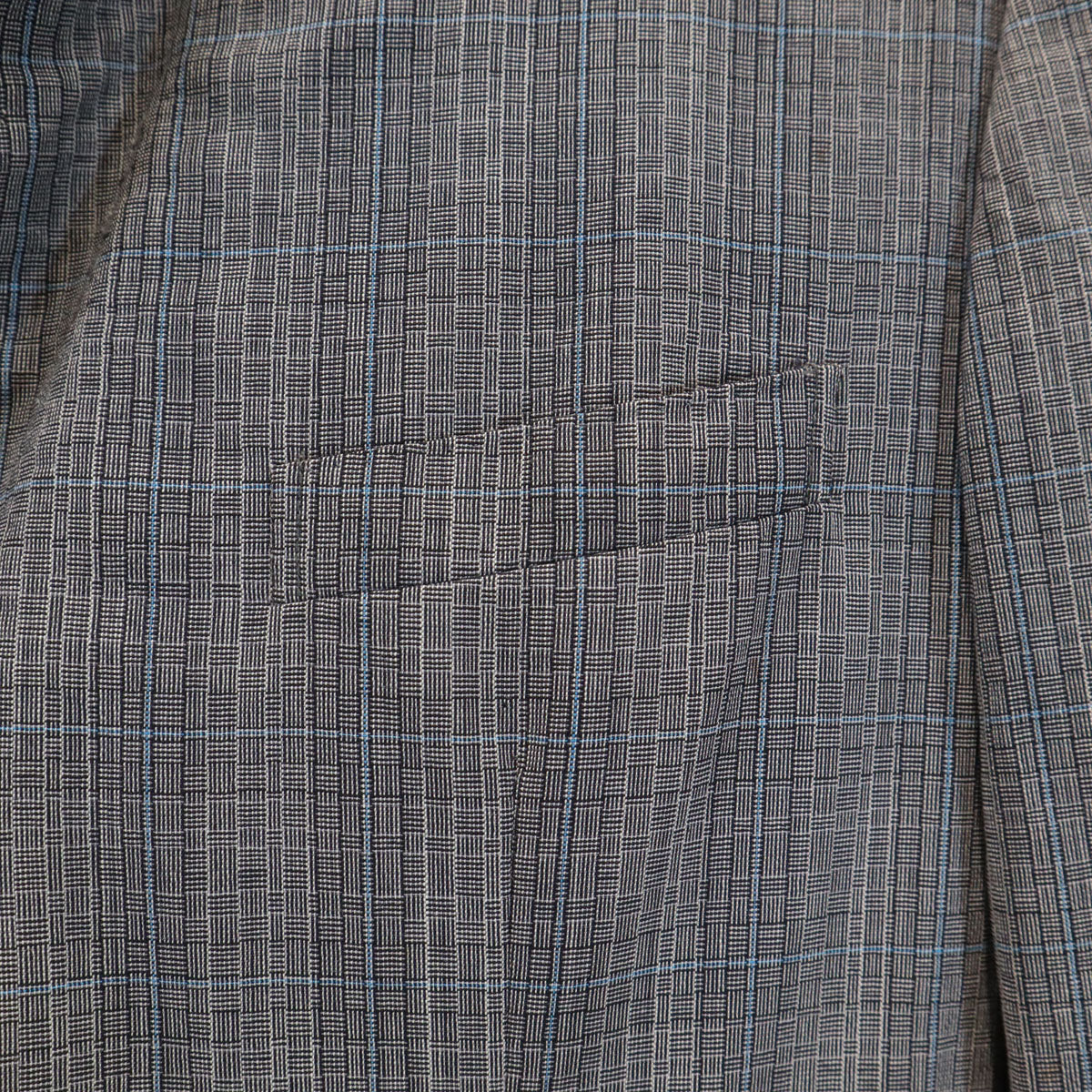 SAINT LAURENT 70s/80s Rive Gauche Check Suit Gray Size 50