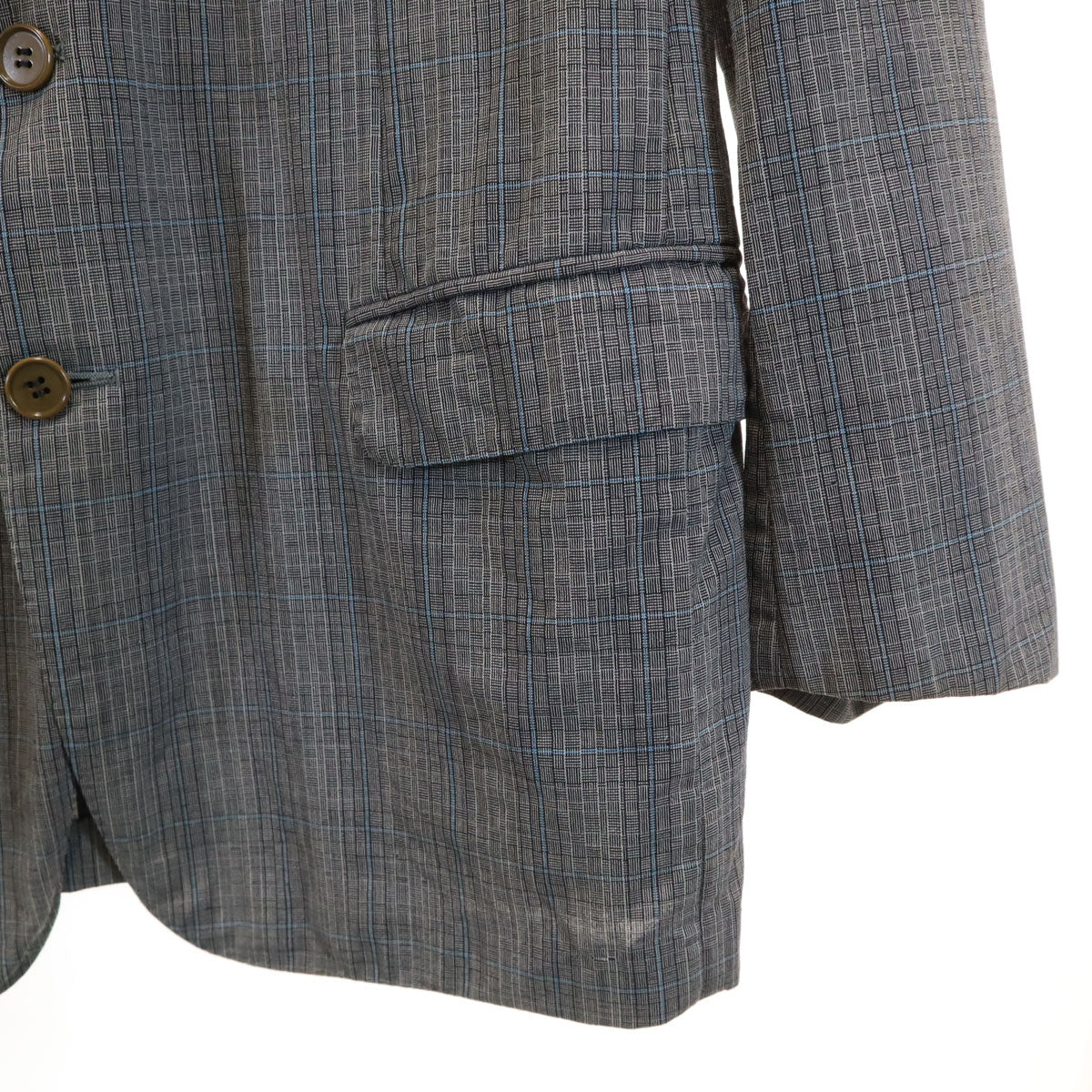 SAINT LAURENT 70s/80s Rive Gauche Check Suit Gray Size 50