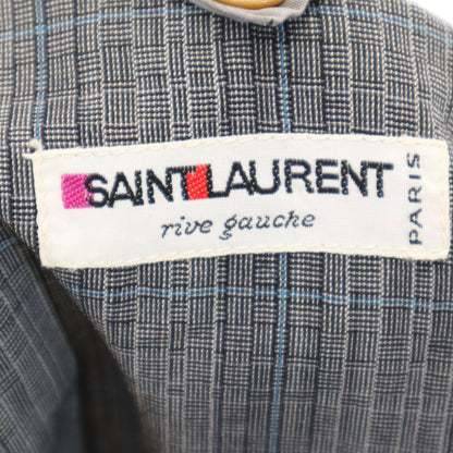 SAINT LAURENT 70s/80s Rive Gauche Check Suit Gray Size 50