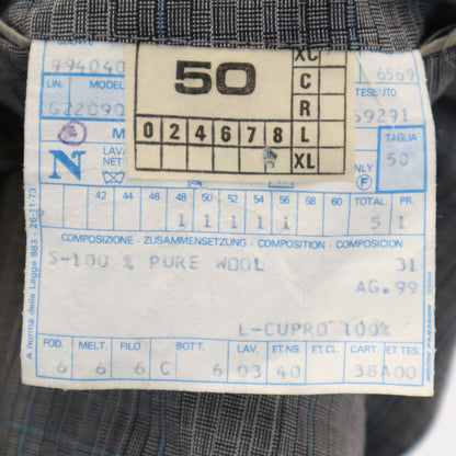 SAINT LAURENT 70s/80s Rive Gauche Check Suit Gray Size 50