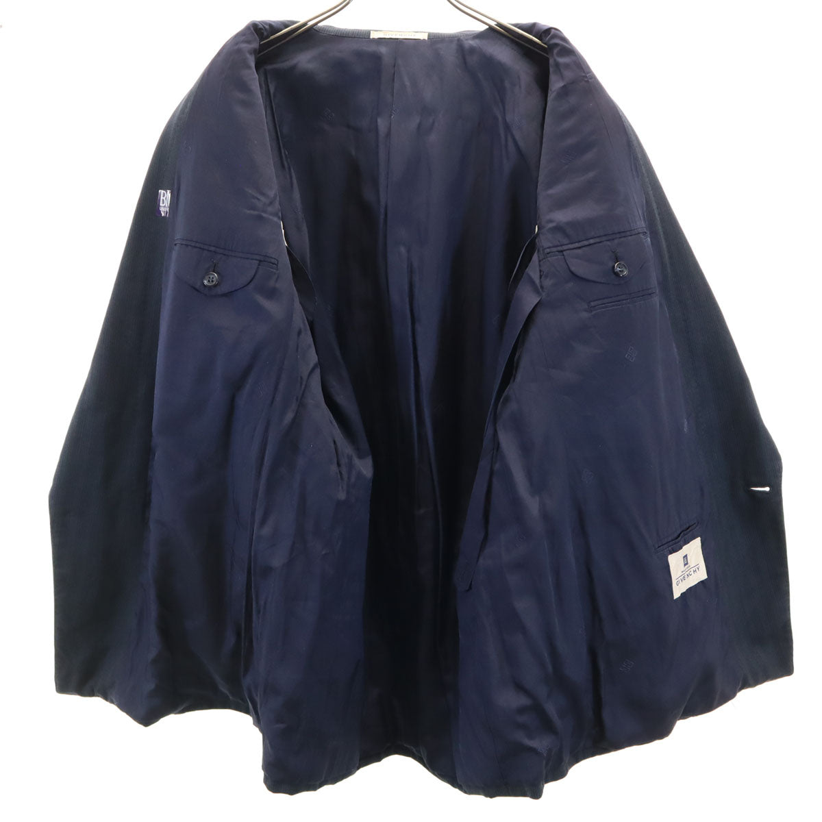 GIVENCHY 90s Striped Double-Breasted Suit Navy Size 102-98-180