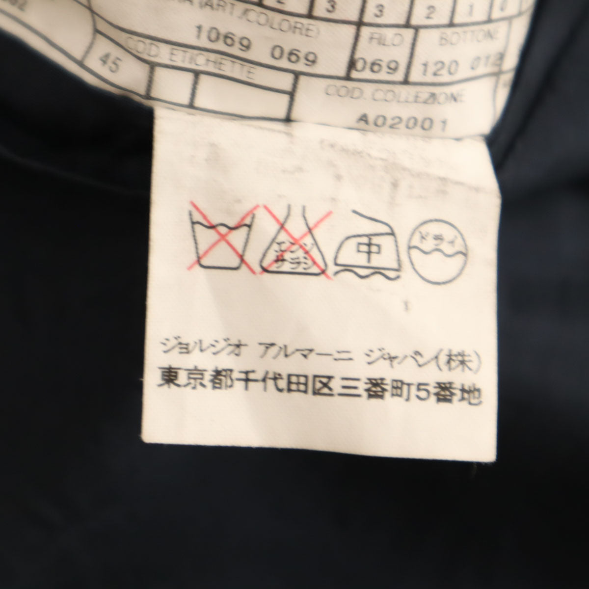 ARMANI COLLEZIONI Made in Italy Dark Navy Suit Size 52