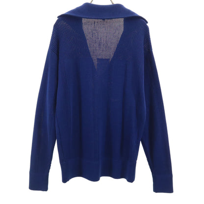 Salvatore Ferragamo Long Sleeve V-Neck Sweater Navy Size M