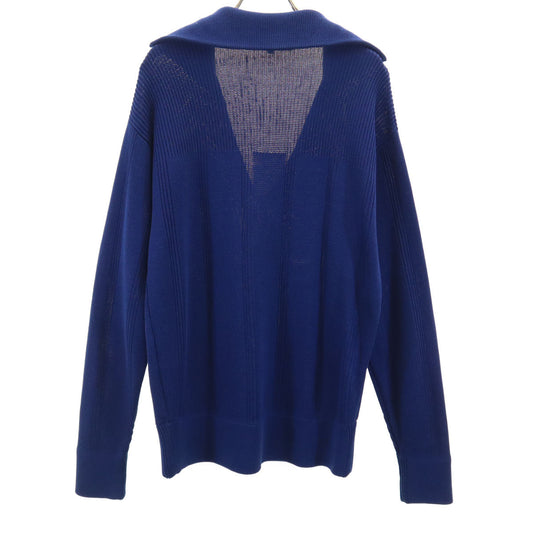 Salvatore Ferragamo Long Sleeve V-Neck Sweater Navy Size M