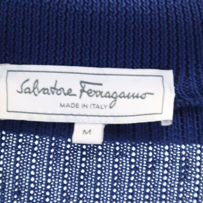 Salvatore Ferragamo Long Sleeve V-Neck Sweater Navy Size M