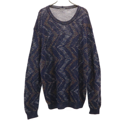 Missoni Patterned Long Sleeve Sweater Blue Size L