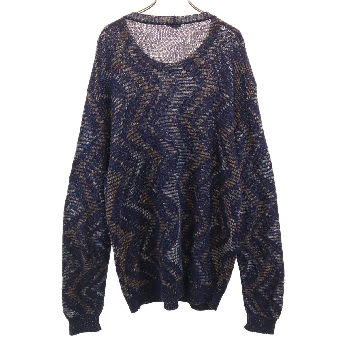 Missoni Patterned Long Sleeve Sweater Blue Size L