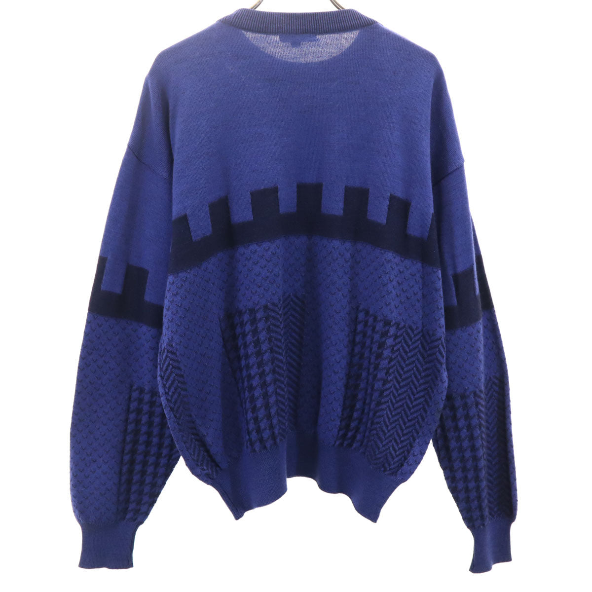 Christian Dior MONSIEUR 90s Patterned Sweater Blue Size L