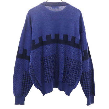 Christian Dior MONSIEUR 90s Patterned Sweater Blue Size L