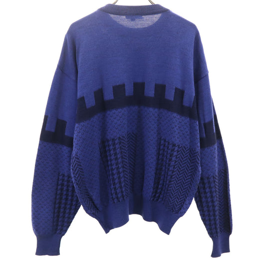 Christian Dior MONSIEUR 90s Patterned Sweater Blue Size L