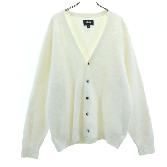 STUSSY 22AW V-Neck Knit Cardigan White Size L