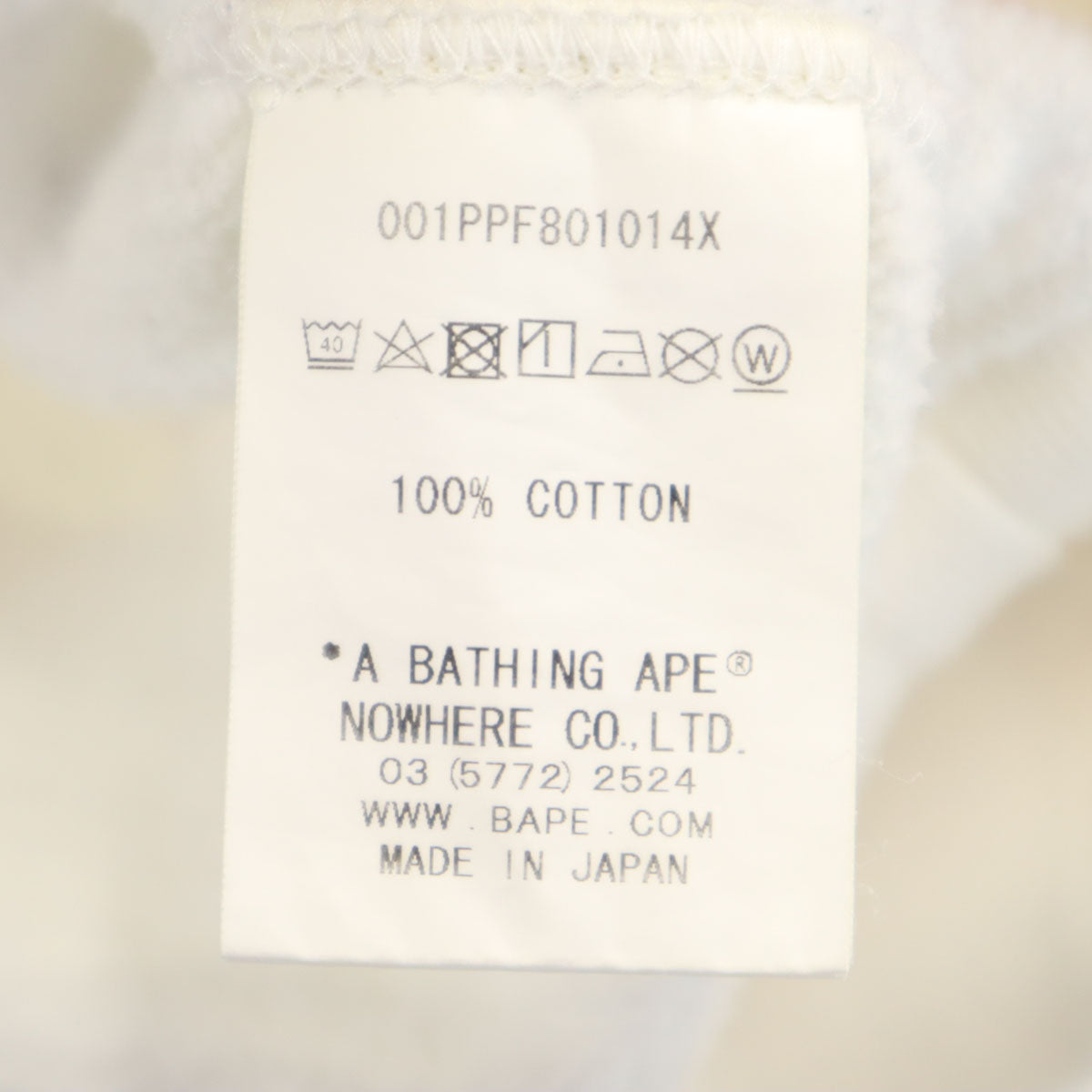 Bape A BATHING APE Luminous Long Sleeve Hoodie White Size M