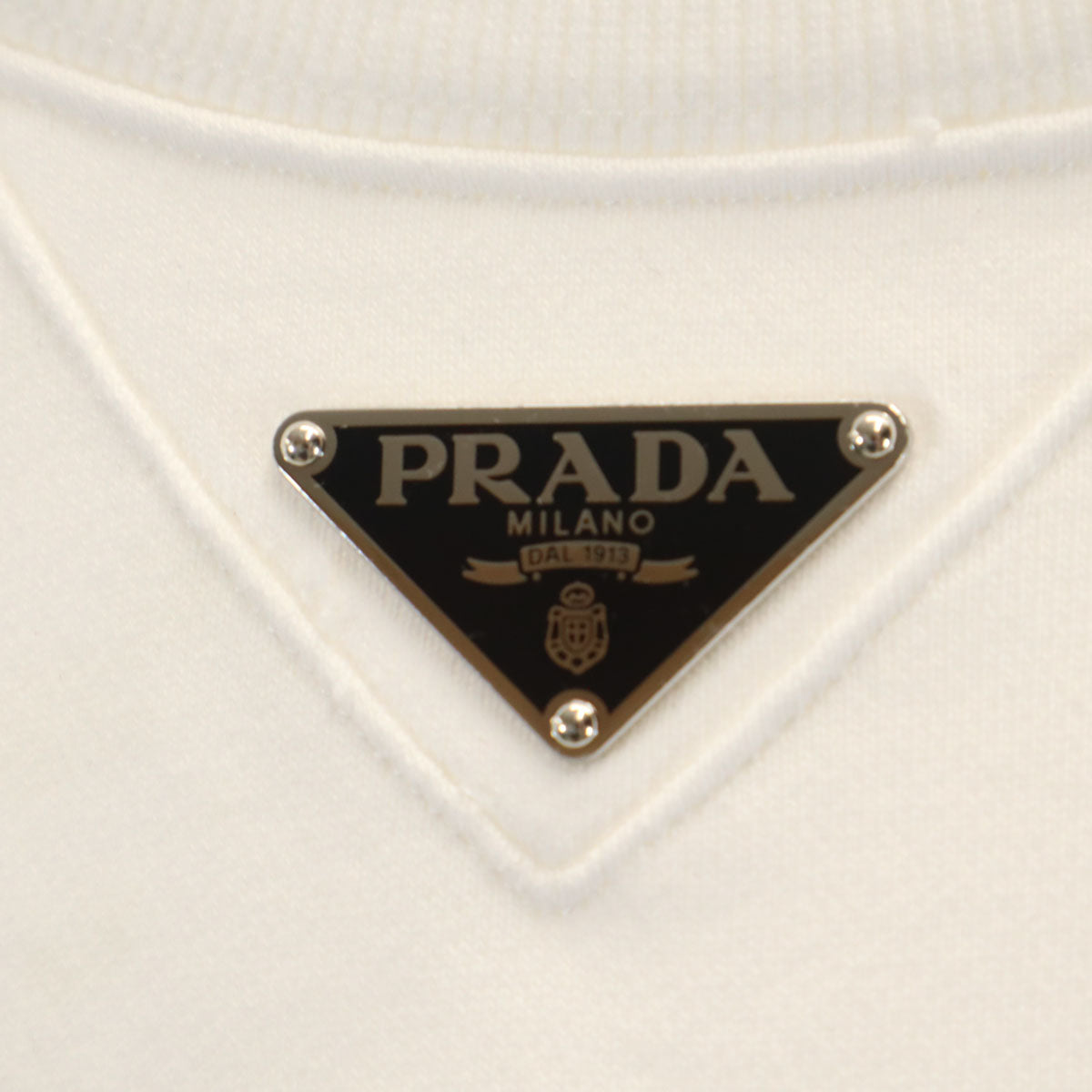 PRADA 2023 Long Sleeve Sweatshirt White Size S