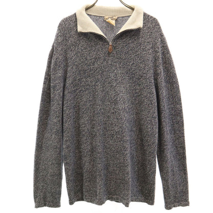 HERMES 90s Italian Half-Zip Multi Knit Sweater Size XXL
