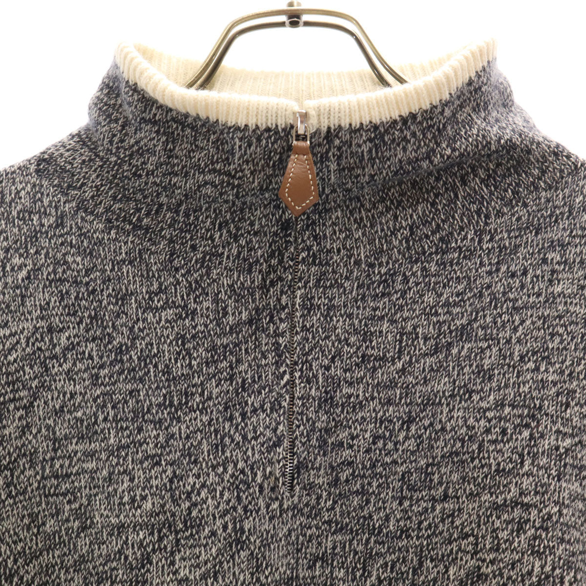 HERMES 90s Italian Half-Zip Multi Knit Sweater Size XXL