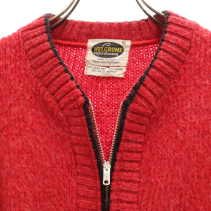 WELGRUME 60s USA Vintage Mohair Blend Cardigan Red Size M