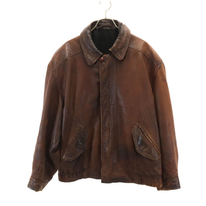 LOEWE 80s 90s Vintage Leather Jacket Brown Size 54