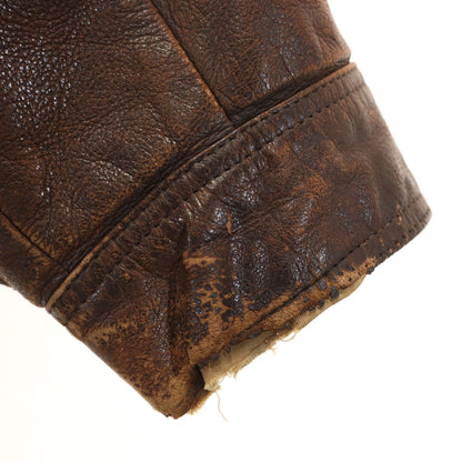 LOEWE 80s 90s Vintage Leather Jacket Brown Size 54