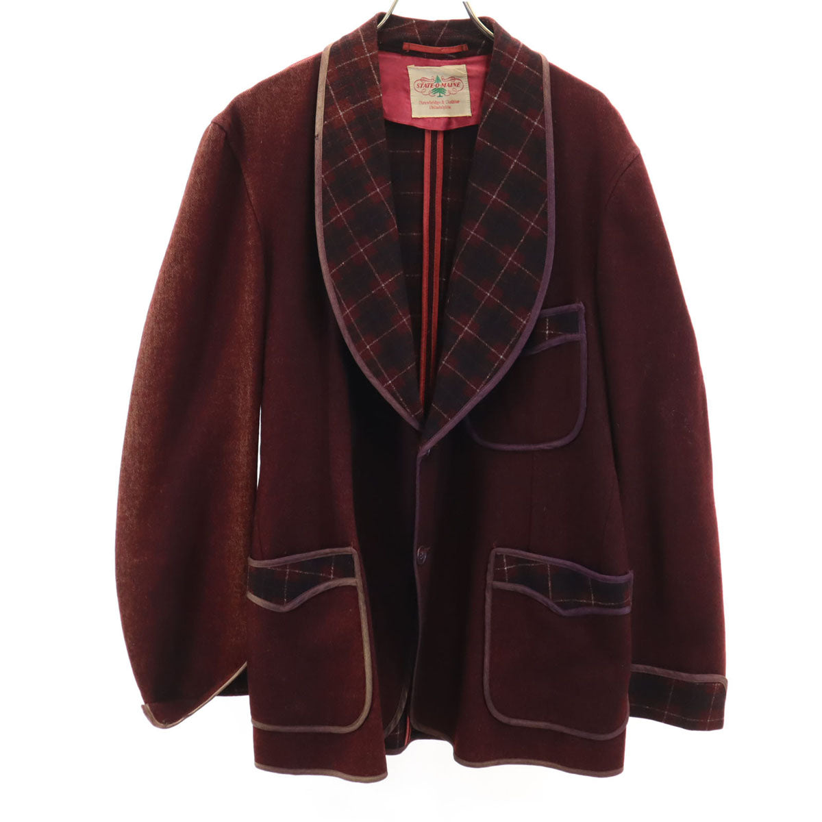 State O Maine 30s Vintage Smoking Jacket Red
