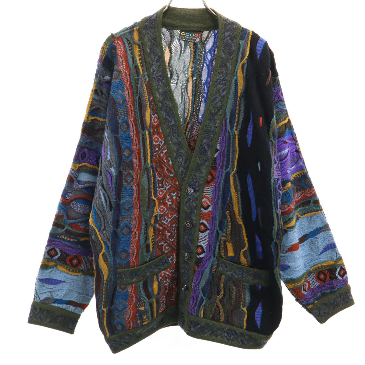 COOGI 90s Australian 3D Knit Cardigan Multi Size S