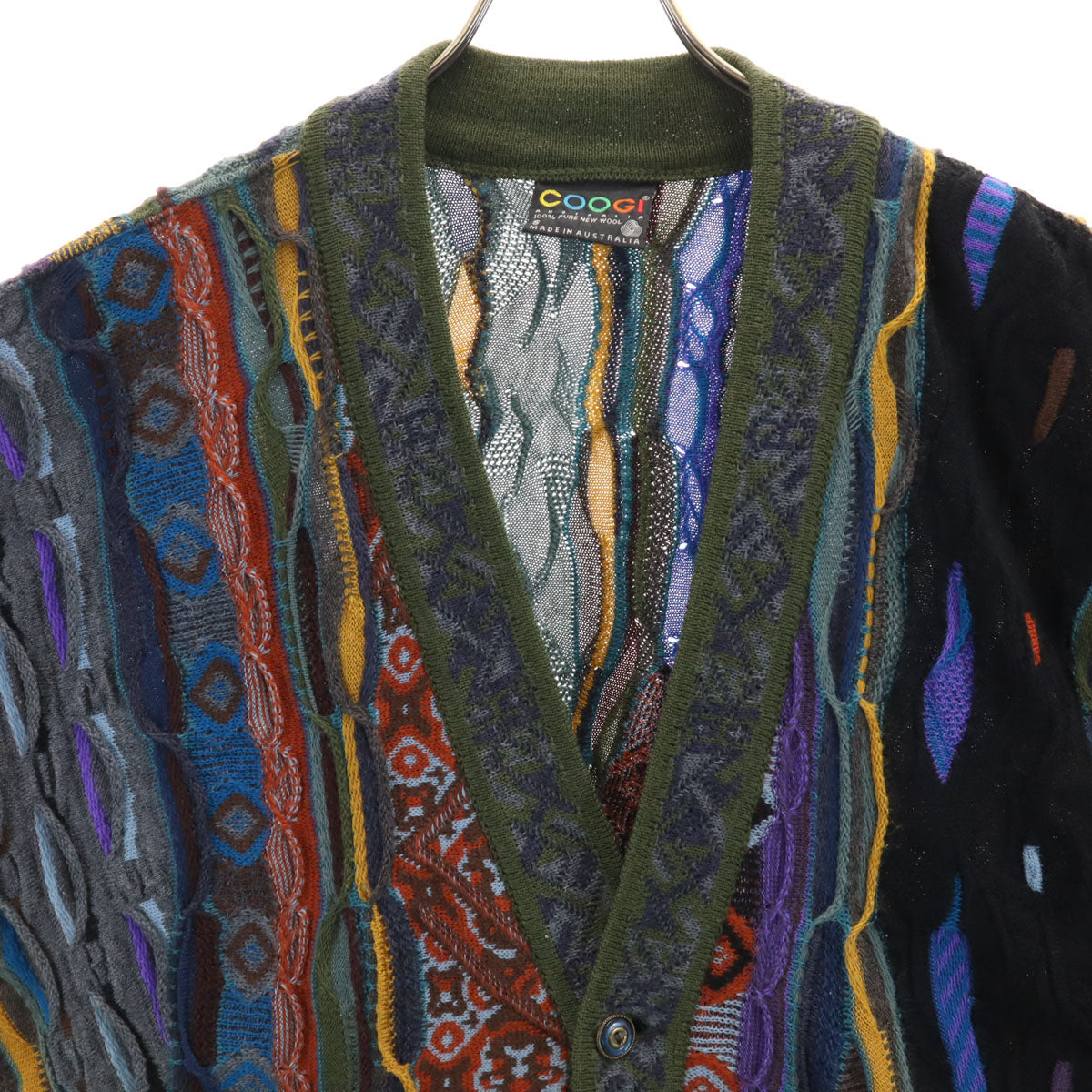 COOGI 90s Australian 3D Knit Cardigan Multi Size S