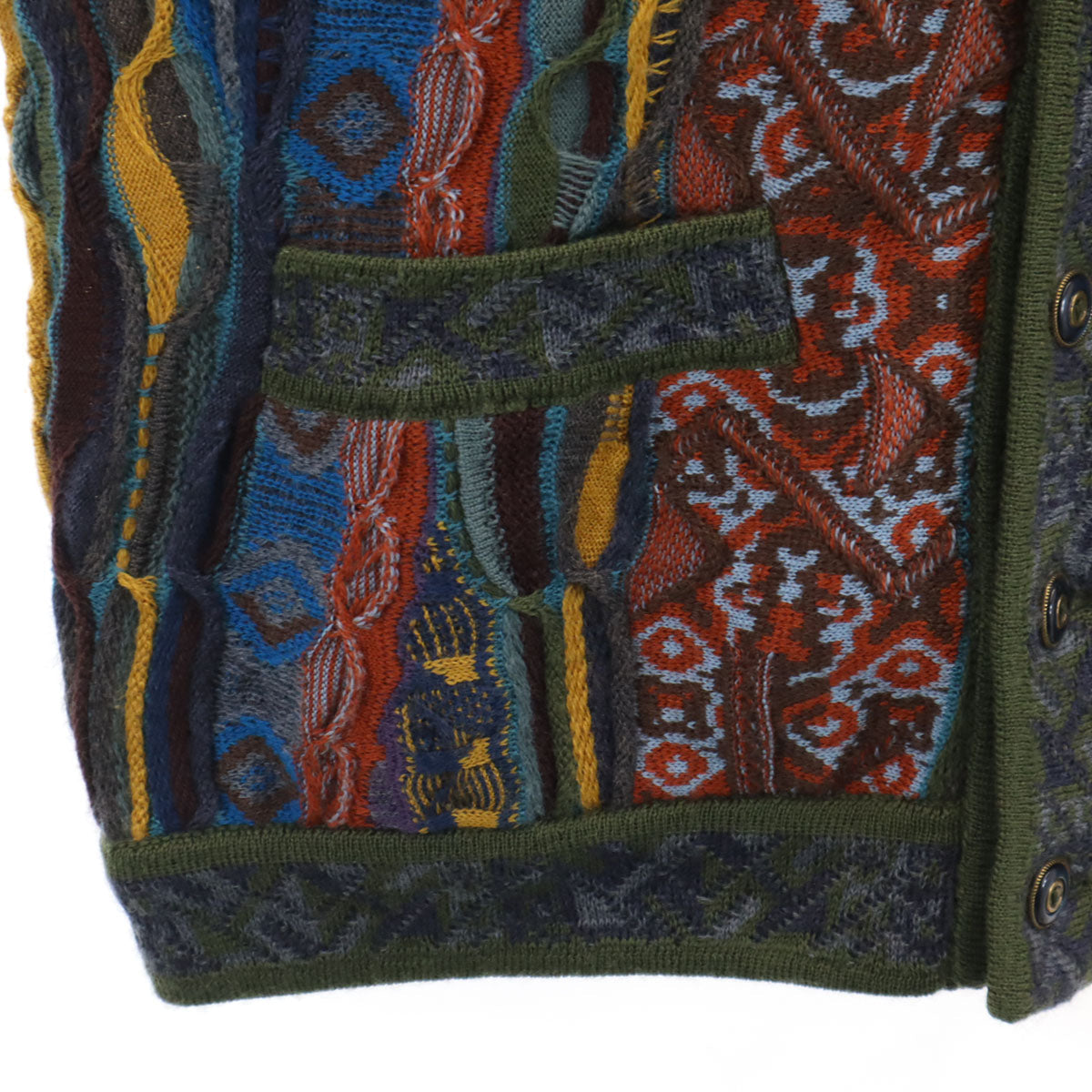 COOGI 90s Australian 3D Knit Cardigan Multi Size S