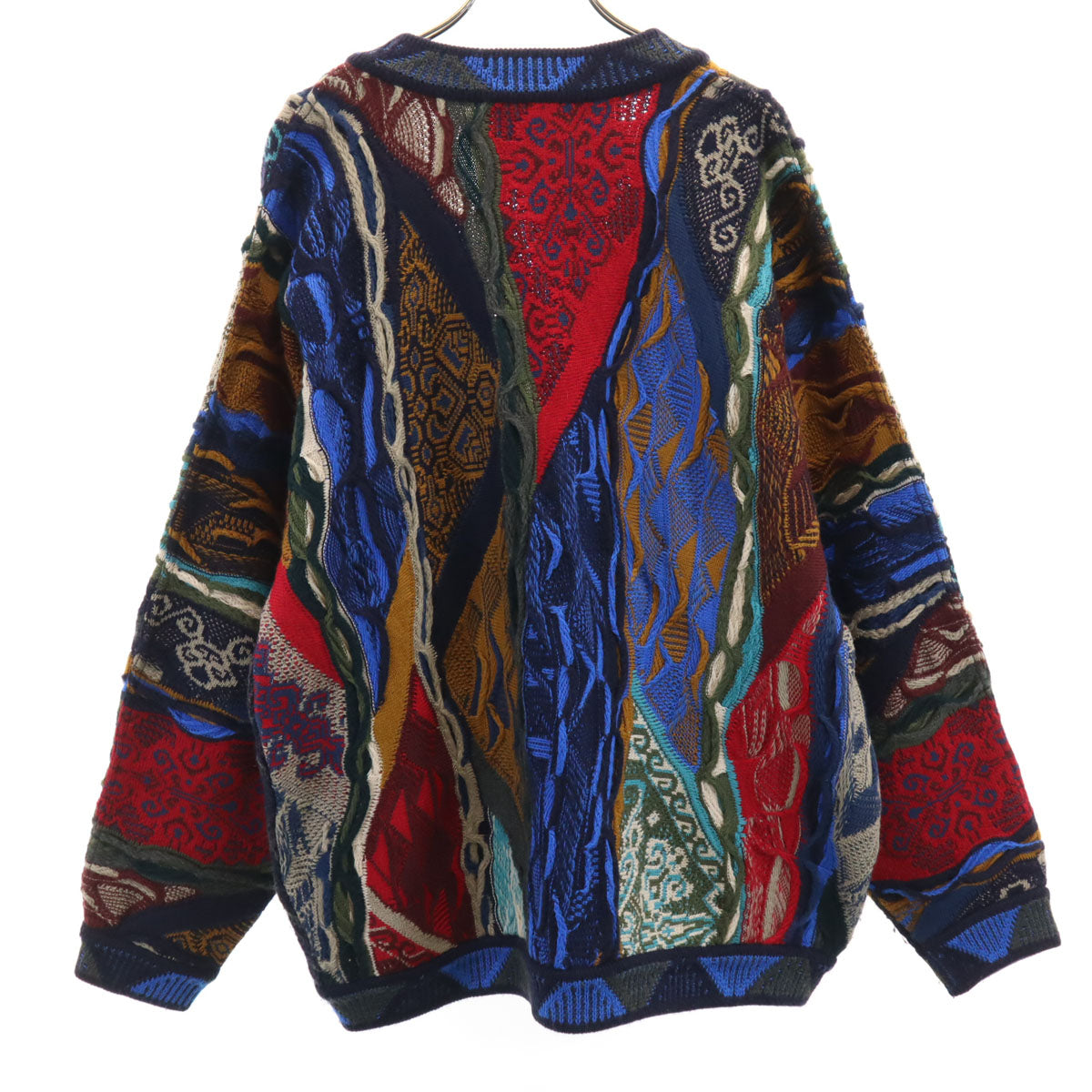 COOGI 90s Australia 3D Knit V-Neck Cardigan Multi Size M
