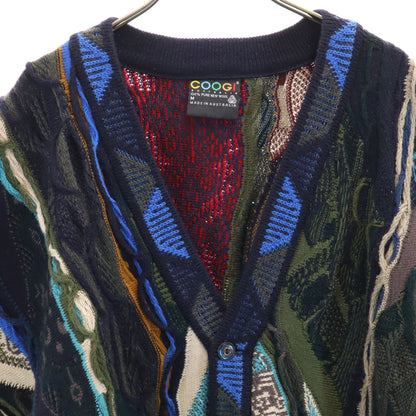 COOGI 90s Australia 3D Knit V-Neck Cardigan Multi Size M