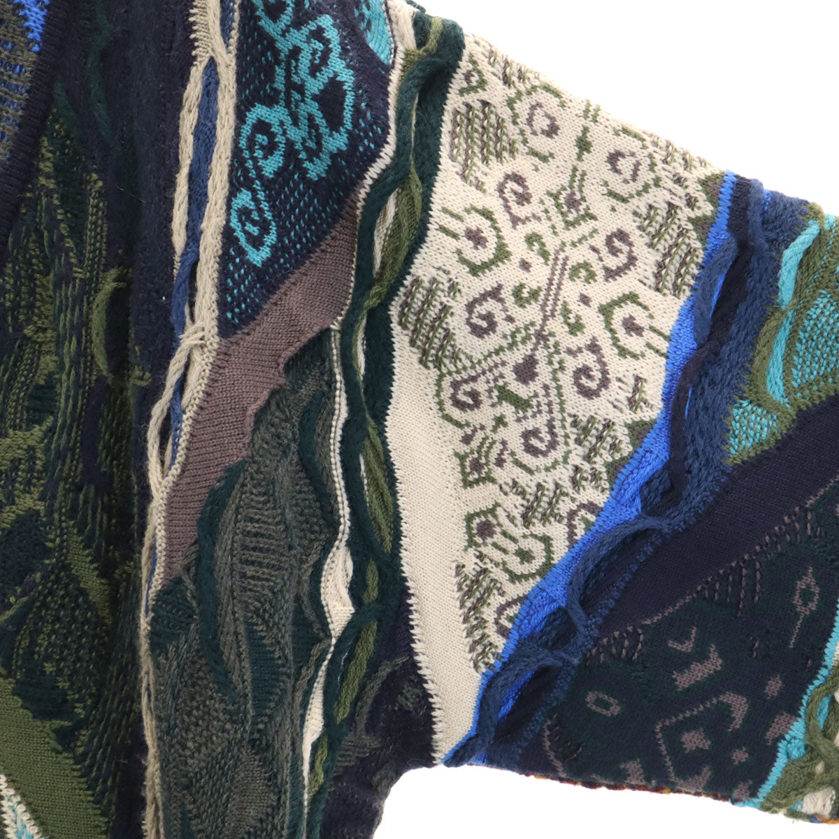 COOGI 90s Australia 3D Knit V-Neck Cardigan Multi Size M