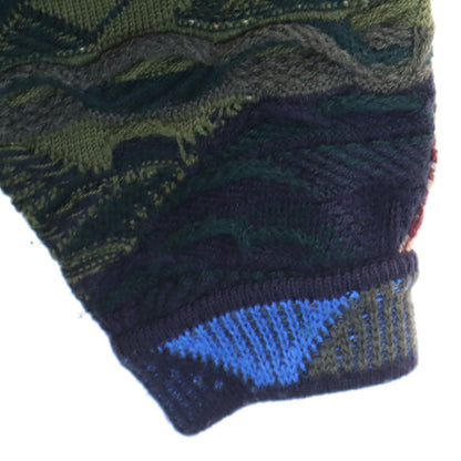 COOGI 90s Australia 3D Knit V-Neck Cardigan Multi Size M