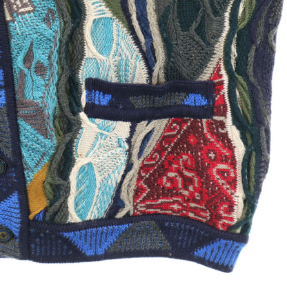 COOGI 90s Australia 3D Knit V-Neck Cardigan Multi Size M