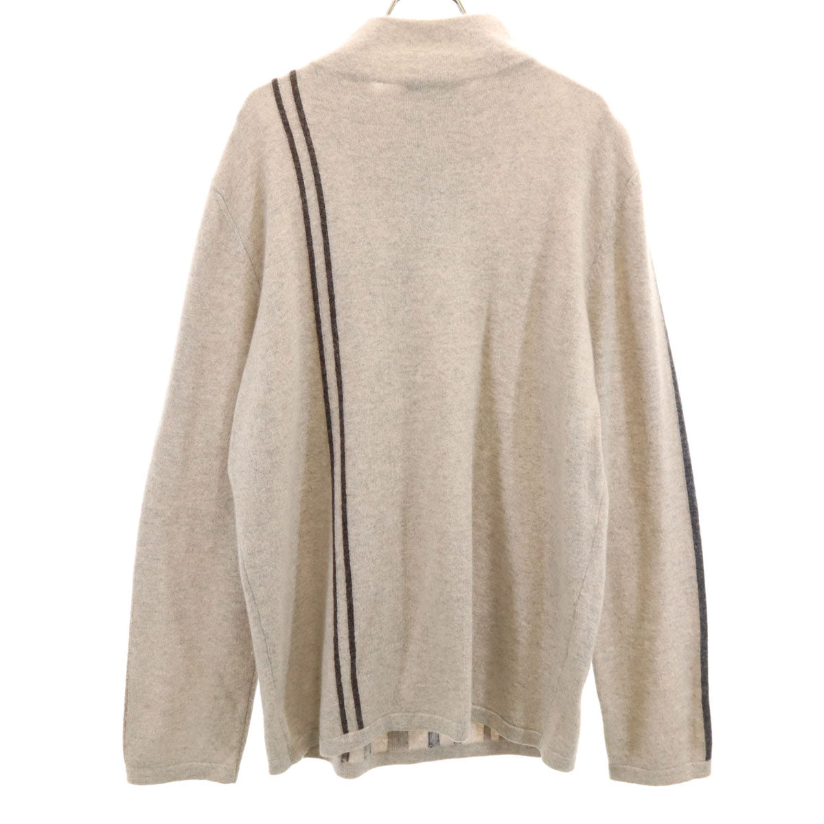 HERMES Italian Cashmere Stripe Half-Zip Sweater Size XL