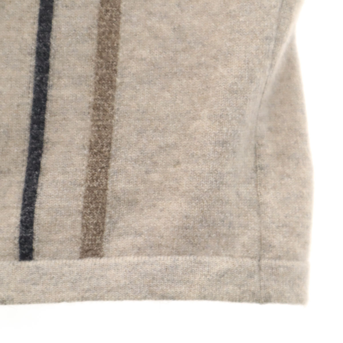 HERMES Italian Cashmere Stripe Half-Zip Sweater Size XL