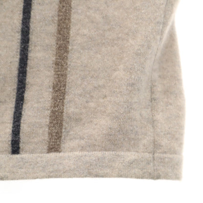 HERMES Italian Cashmere Stripe Half-Zip Sweater Size XL
