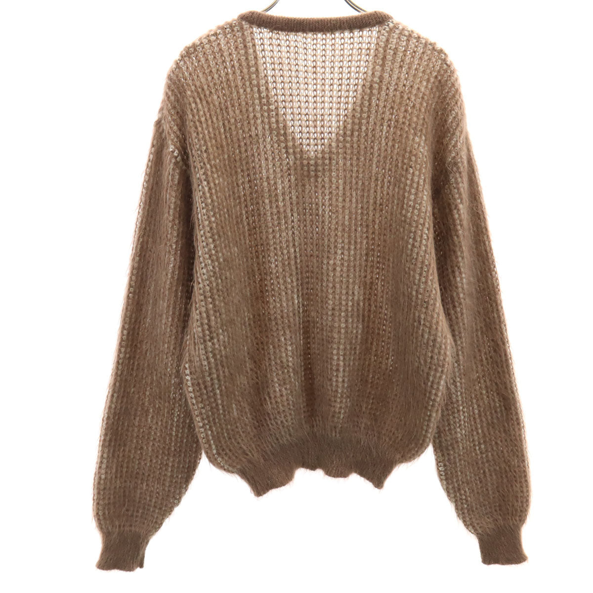 Vintage 70s Mohair Blend V-Neck Sweater Brown