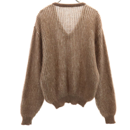 Vintage 70s Mohair Blend V-Neck Sweater Brown
