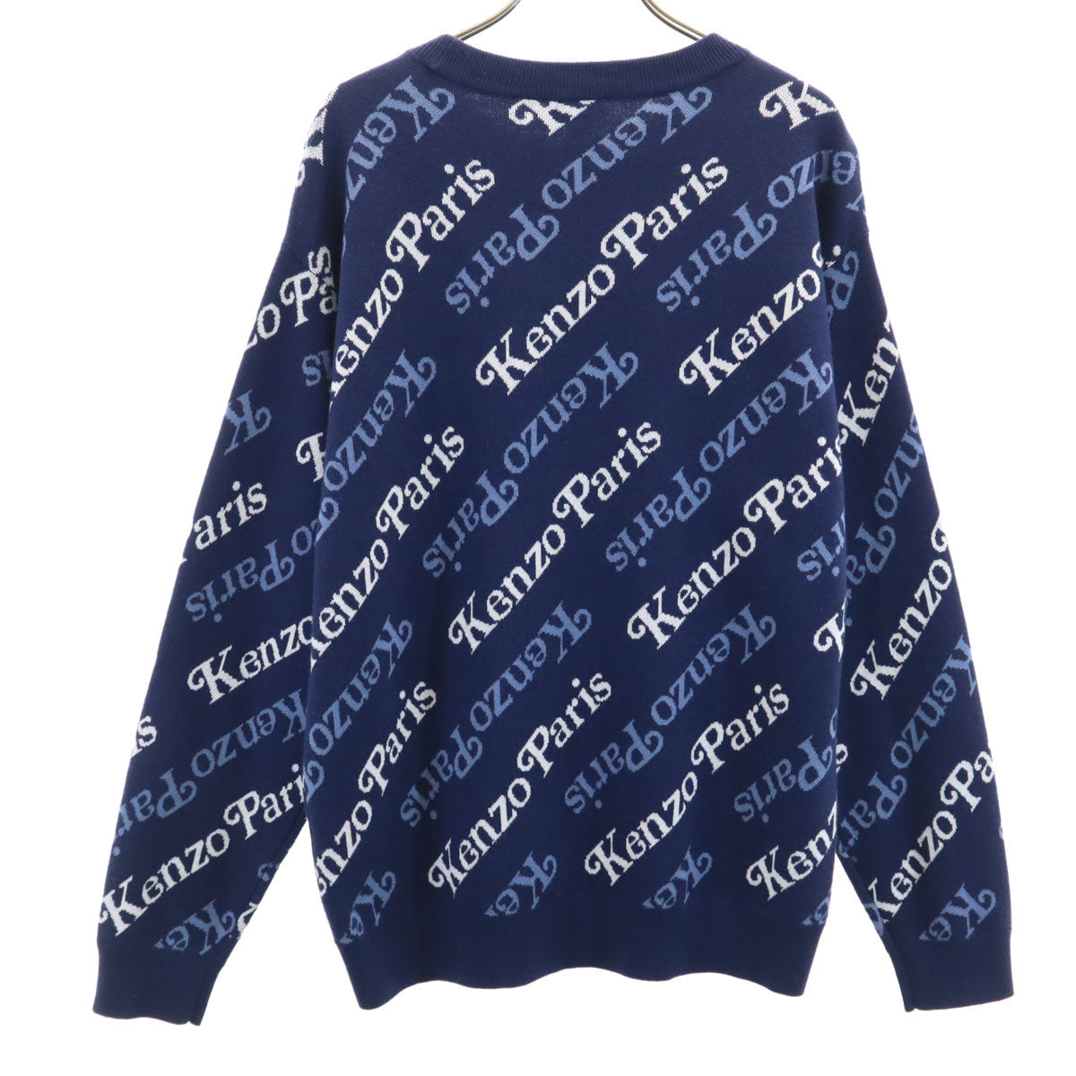 KENZO All-Over Logo Knit Sweater Navy Size S