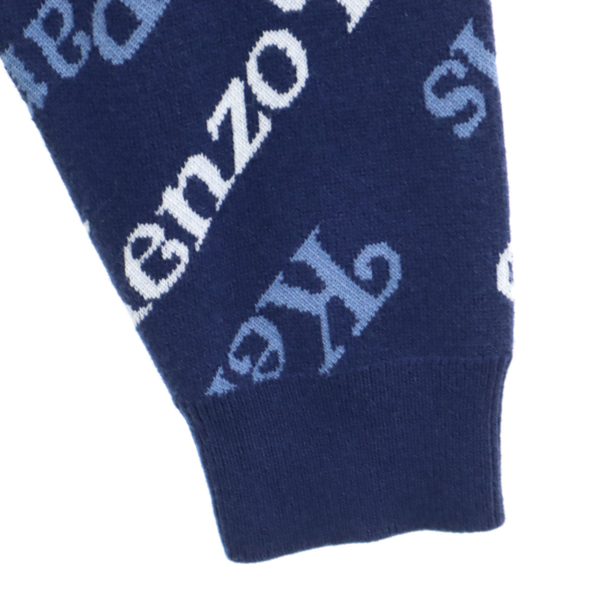 KENZO All-Over Logo Knit Sweater Navy Size S