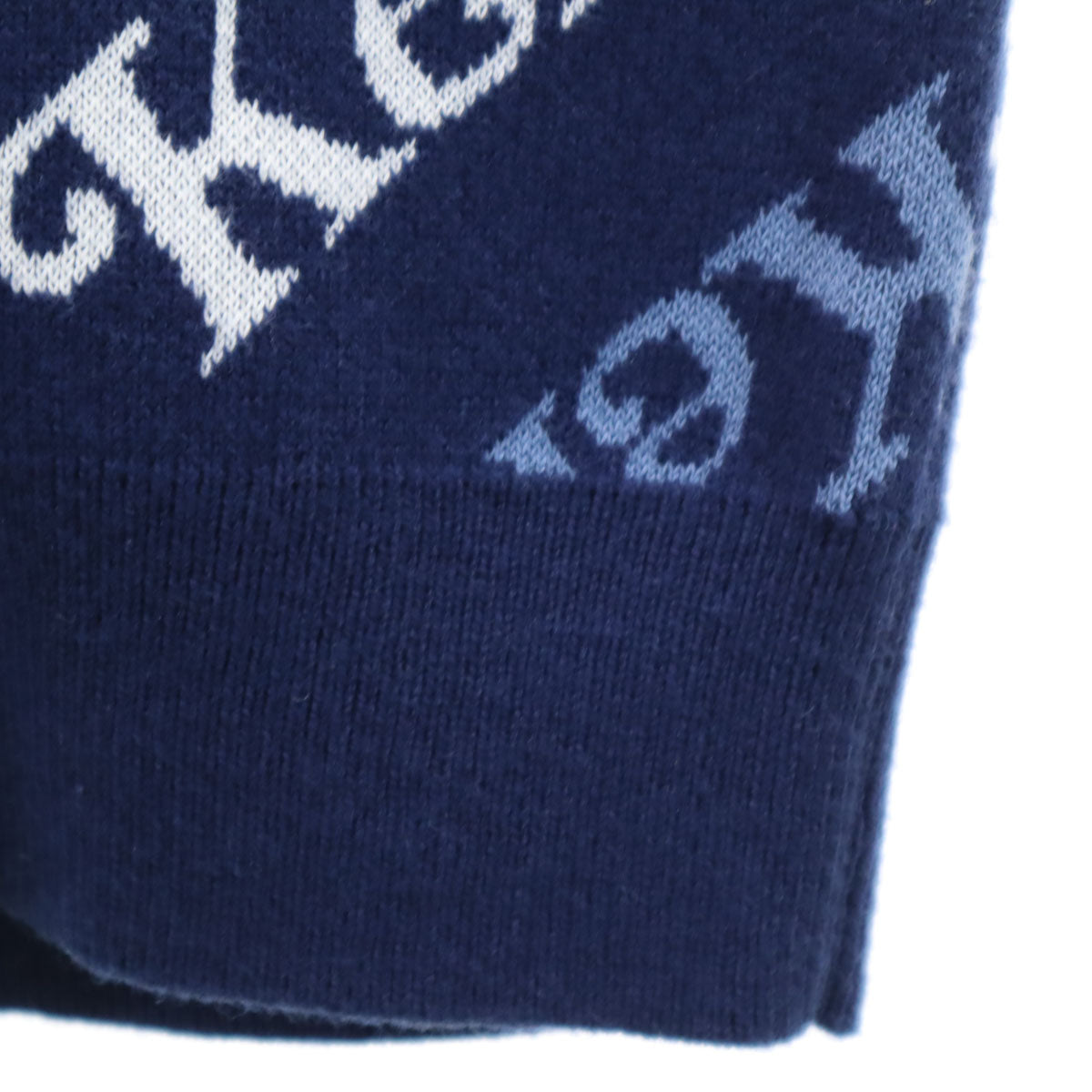 KENZO All-Over Logo Knit Sweater Navy Size S