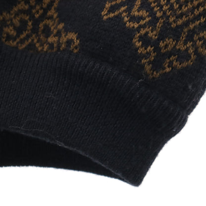 KENZO 90s Italian Patterned V-Neck Cardigan Black Size 2