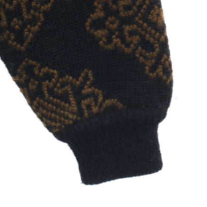 KENZO 90s Italian Patterned V-Neck Cardigan Black Size 2